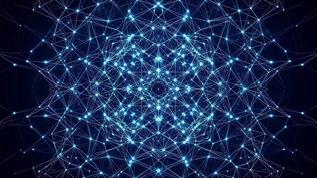 Abstract network of glowing nodes ideal for sleek commercial backgrounds and title sequences