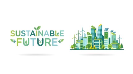 Fototapeta premium Zero carbon text with green leaf and wind turbine icon isolated on white background 