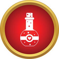 Naklejka premium Potion flask containing a love elixir for magic and valentine's day