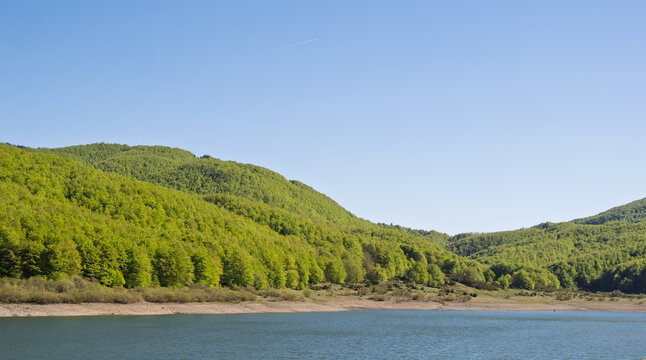 Paduli Lake, artificial lake in the Tuscan-Emilian Apennines near the Lagastrello pass, in the province of Massa-Carrara
