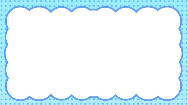 もこもこのタイトルバックの水色背景