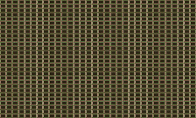 Fototapeta premium Geometric abstract pattern seamless with 3D rectangle frame, optical illusion, green, orange and brown. Vector illustration, for masculine shirt lady dress cloth cover decoration textile wallpaper 