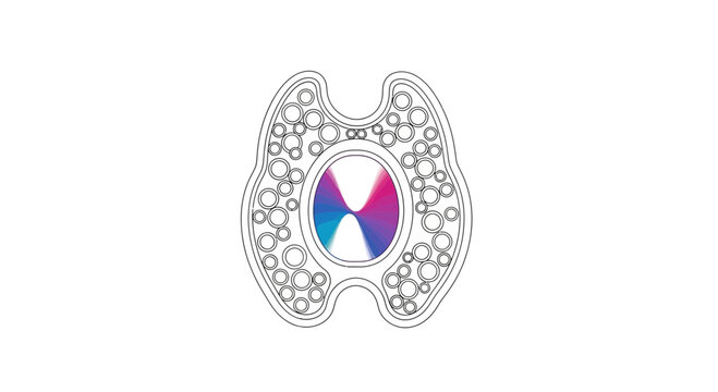 Abstract Fidget Spinner Toy with Colorful Geometric Pattern and Bubbles