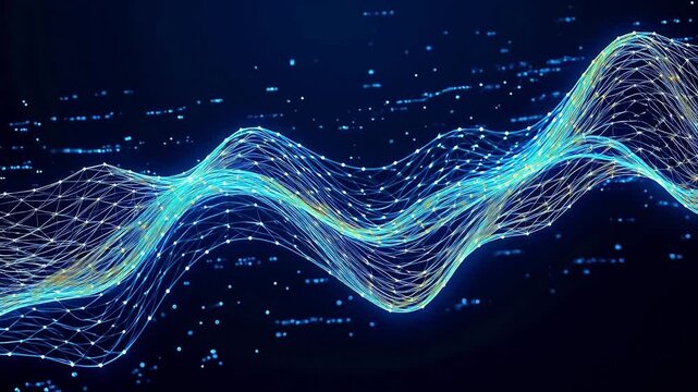 Abstract digital wave pattern symbolizing digital transformation and future innovation