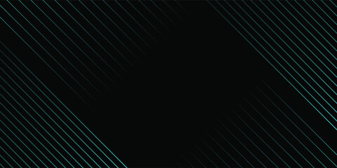 Abstract Dark Background with Cyan Diagonal Lines Frame. Minimalist Technology Background with Central Copyspace for Text. Digital Tech Pattern for Presentation, Header, and Corporate Identity. © Hanofa Febriyanti