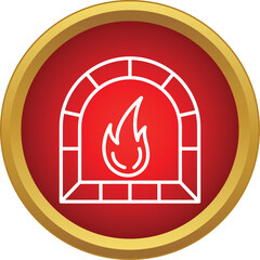 Obraz premium Fireplace icon representing heat, comfort, and interior design element