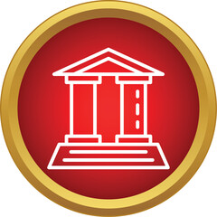 Naklejka premium Outline icon depicting a classical building, symbolizing justice, law, and government