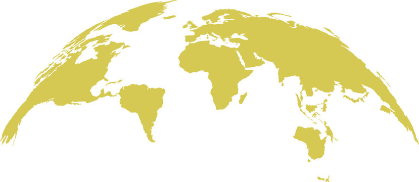 Gold World Map Globe Illustration Minimalist Earth Silhouette Vector Global Design