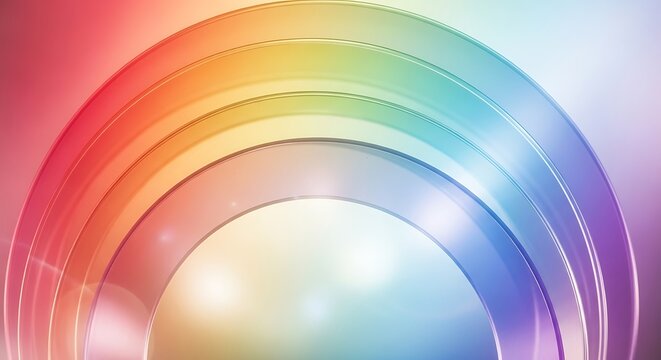 Abstract rainbow arc with soft glowing lights graphic resource abstract