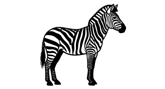 Black and white zebra standing