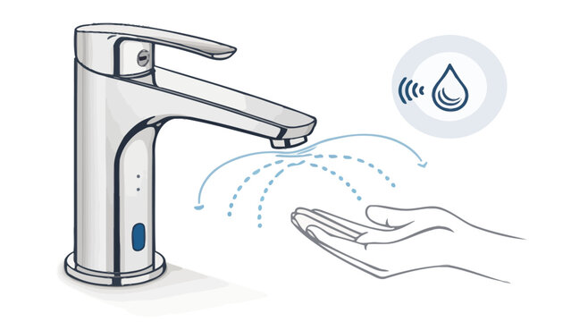 Automatic faucet with hand under running water flow