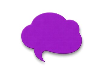 Obraz premium A purple speech bubble on a white background