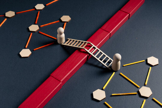 Bridging separated networks with ladder connecting divided structures