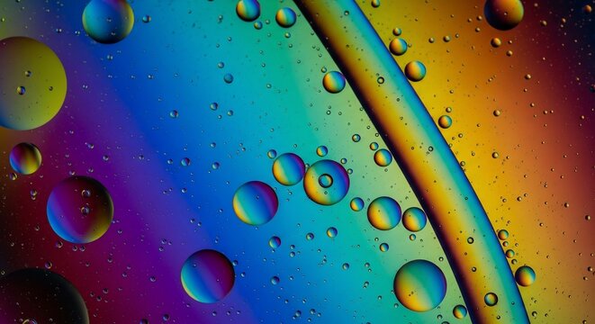 Abstract macro oil droplets