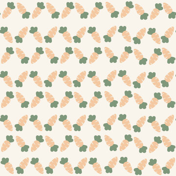 Cute carrot pattern seamless for a vegetable background. Carrot vector pattern easter for wallpaper, clothing, wrapping, fabric, stationery, and phone cases.