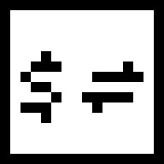 Obraz premium Pixel Art Monochrome Money Transfer Icon