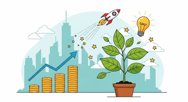 Business growth and innovation concept illustration