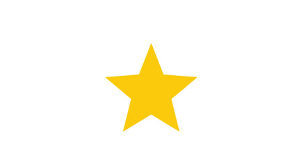 Fototapeta premium Vibrant Yellow Five-Pointed Star Simple Geometric Icon Isolated on a Clean White Background Minimalist Flat Design Symbol for Success Rating Achievement and Favorite Bookmark Interface