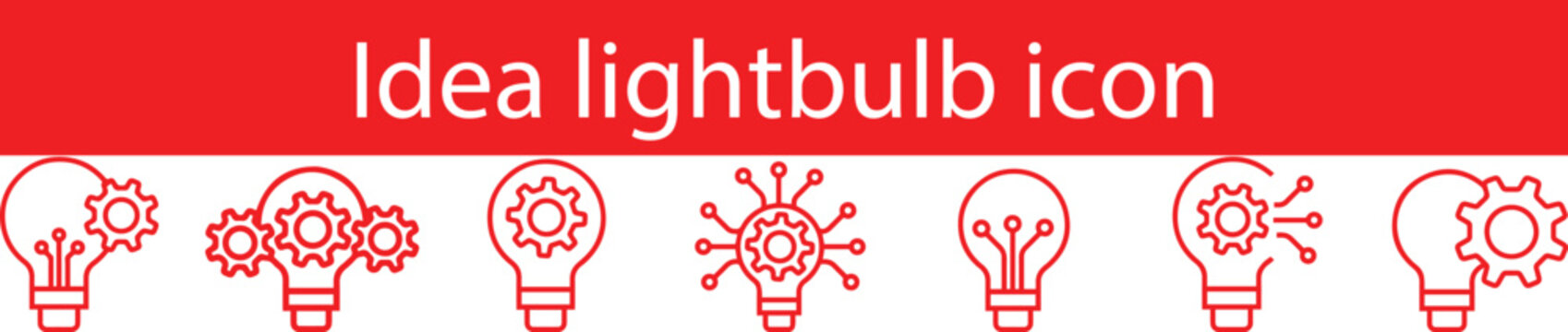 Lightbulb Idea Icons Collection, Innovation and Creativity Outline Symbols Light bulb icons, idea symbols, creative thinking illustrations, brain lightbulb concepts,
