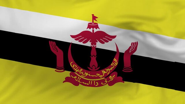 Brunei Darussalam Flag Waving Animation Background