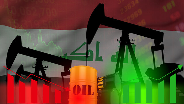 The Iraqi flag incorporates symbols of the oil industry, representing energy policy, economic fluctuations, and global trade. This highlights the complex relationship between the Iraqi economy