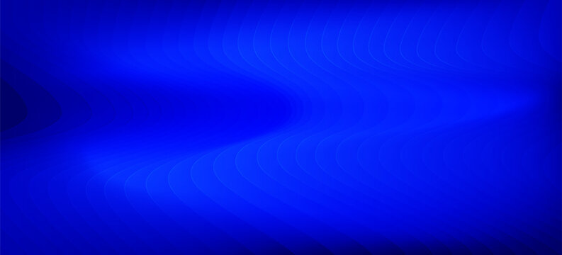 Dark blue gradient abstract background, shiny liquid with striped effect. Wavy striped glass refraction.