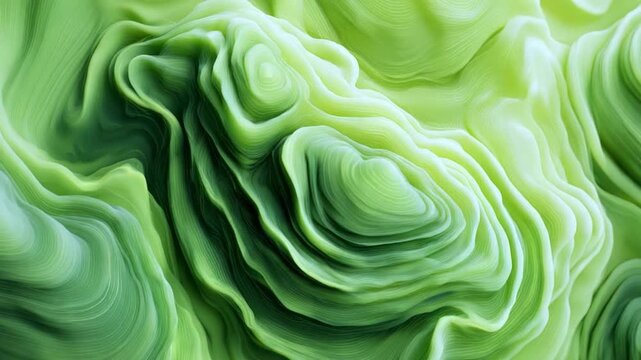 Abstract green waves: a mesmerizing view, showcasing the beauty of natural design, where fluid green hues intertwine to create a captivating and organic artwork, bringing harmony and serenity.
