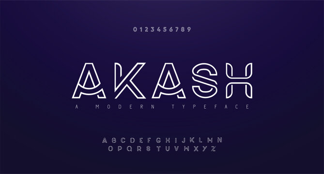 Abstract Modern Double Line alphabet fonts. Typography sport, simple, technology, fashion, digital, future creative logo font. vector illustration