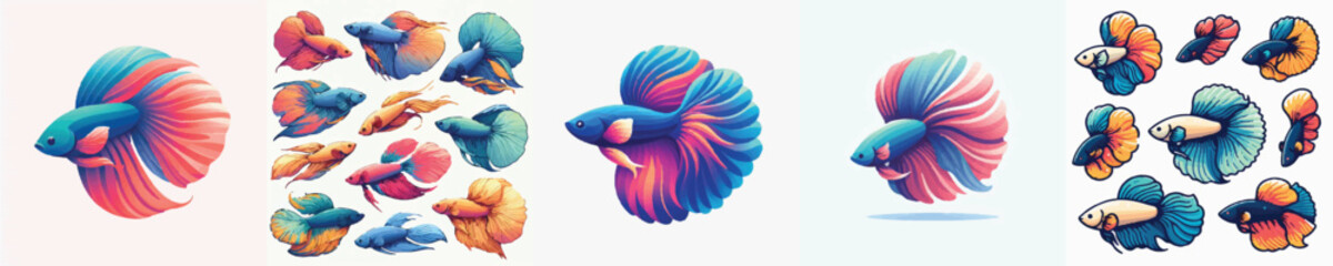 Fototapeta premium Betta Fish Vector Illustration