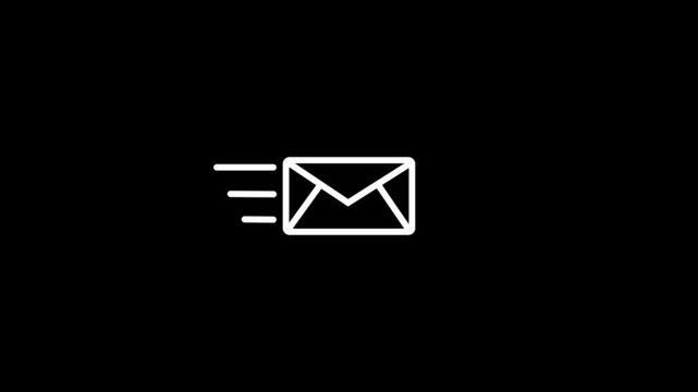 Mail email message sending envelope icon animation.