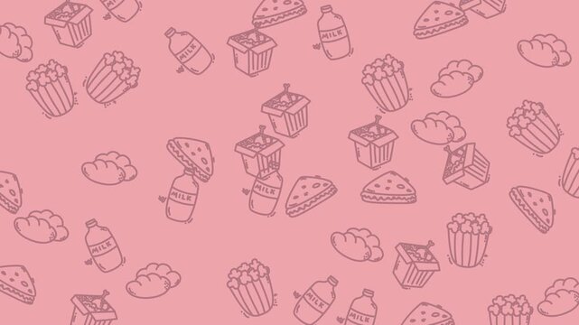 Soft Pink Cupcake Pattern Frames in Video Sequence.