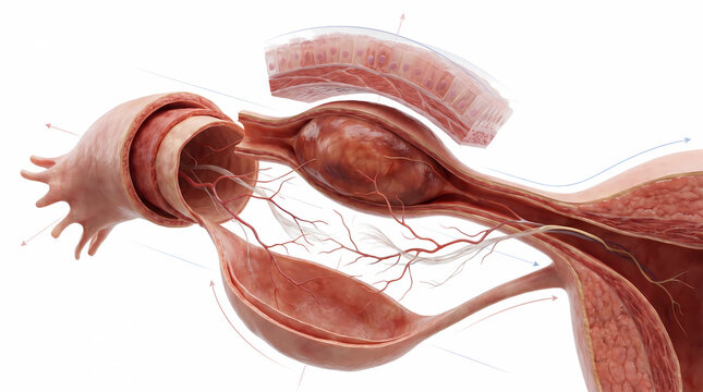 Anatomical Model Of Human Female Reproductive System Close Up