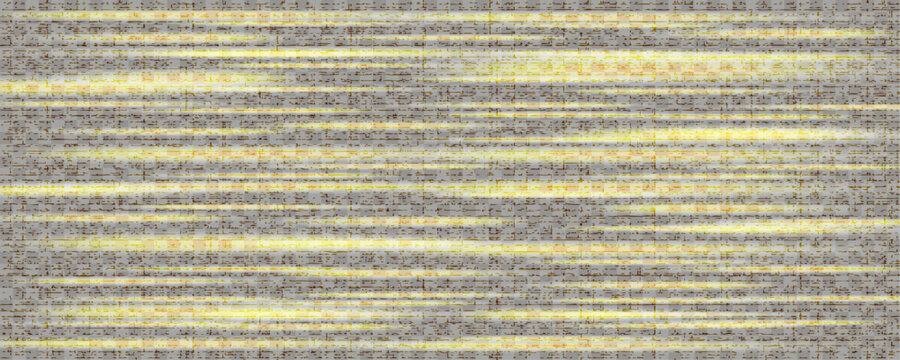 Golden glitch effect texture on transparent background. Abstract digital noise, VHS static, and glowing yellow lines for video overlay. Vector illustration 