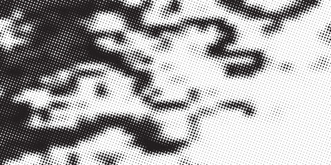Fototapeta premium Abstract geometric black and white deco art halftone hexagone and triangle print pattern. Vector eps 10