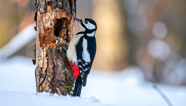 Woodpecker by nest.