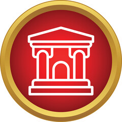 Naklejka premium Classical building icon representing bank financial government institution