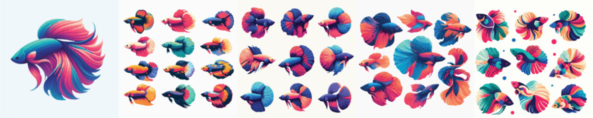 Fototapeta premium Betta Fish Vector Illustration