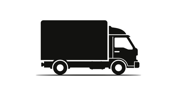 delivery truck silhouette on transparent background high quality