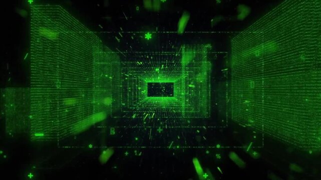 Binary code in the trunnel style in the technological space
