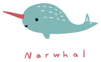 Blue Narwhal with Red Horn © Ummu
