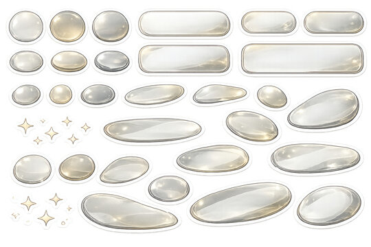 Silver Button Assortment on Black Background