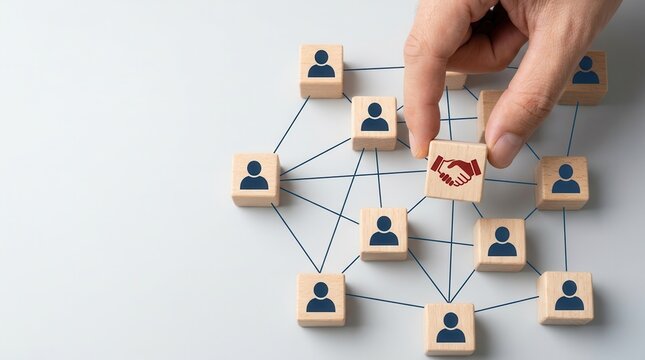 Hands holding a wood cube with an empathy leadership icon to symbolize supportive management.