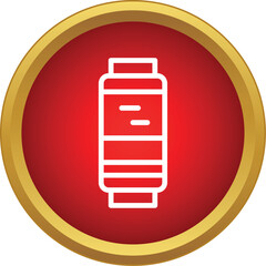 Fototapeta premium Chinese lantern outline decoration inside a red circle with a golden frame