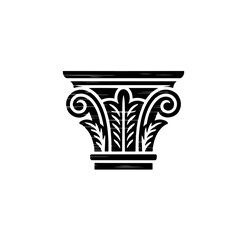 Line drawing of historic Roman columns sculptur and landmarks  Set of decorative architectural elements, including ornate columns and balusters, in a classic style, isolated on a white background.   © Maria