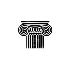 Line drawing of historic Roman columns sculptur and landmarks  Set of decorative architectural elements, including ornate columns and balusters, in a classic style, isolated on a white background.   © Maria
