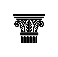 Line drawing of historic Roman columns sculptur and landmarks  Set of decorative architectural elements, including ornate columns and balusters, in a classic style, isolated on a white background.   © Maria