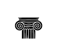 Line drawing of historic Roman columns sculptur and landmarks  Set of decorative architectural elements, including ornate columns and balusters, in a classic style, isolated on a white background.   © Maria