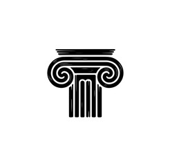 Line drawing of historic Roman columns sculptur and landmarks  Set of decorative architectural elements, including ornate columns and balusters, in a classic style, isolated on a white background.   © Maria