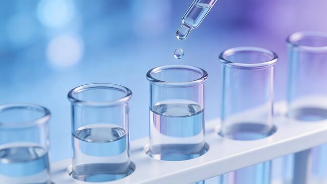 Test tubes with liquid in a lab