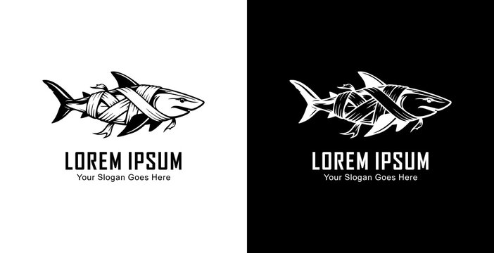 Shark logo design wrapped in bandages